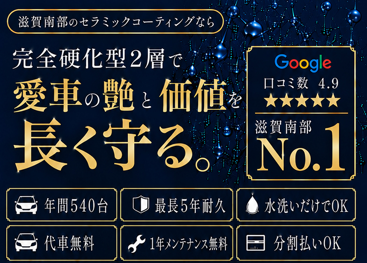完全硬化型2層で愛車の艶と価値を長く守る